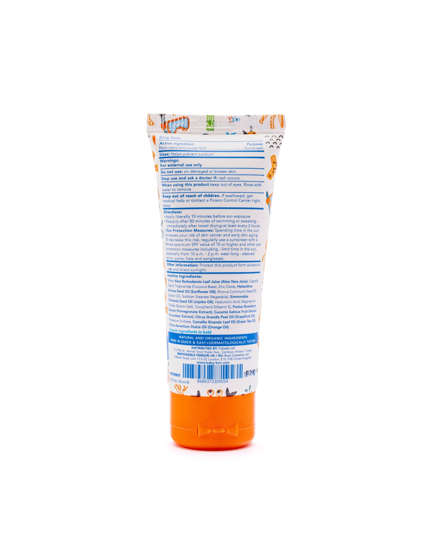 Natuurlijke Zonnecrème SPF30 baby en kids reisformaat