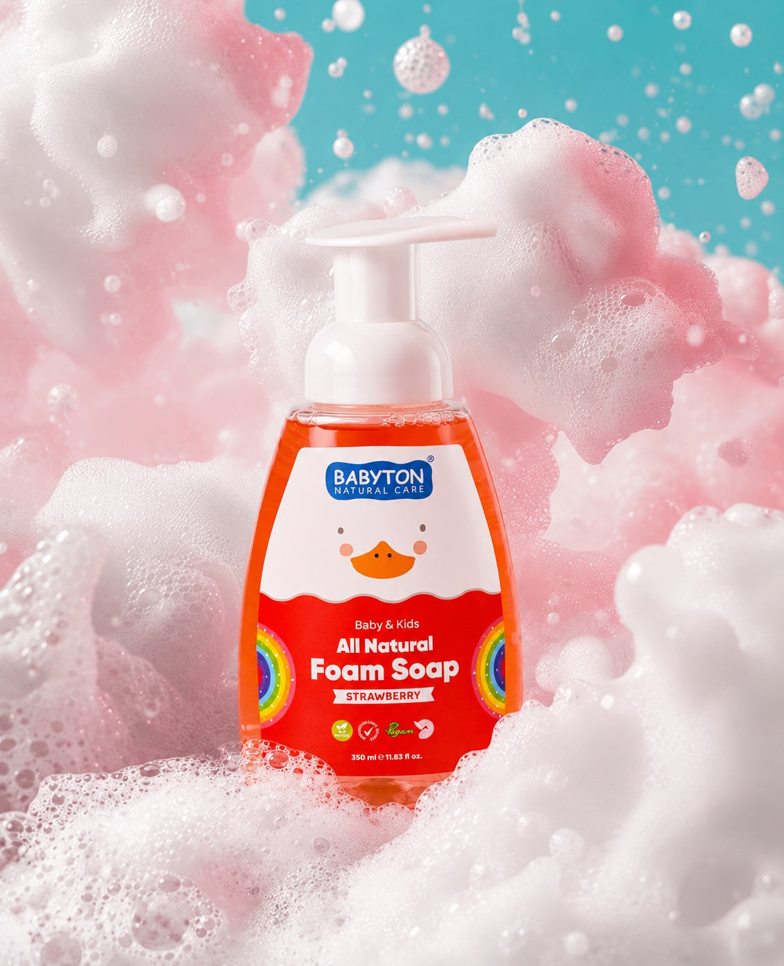 Schuimende Hand & Face Wash | Aardbei (350ml)