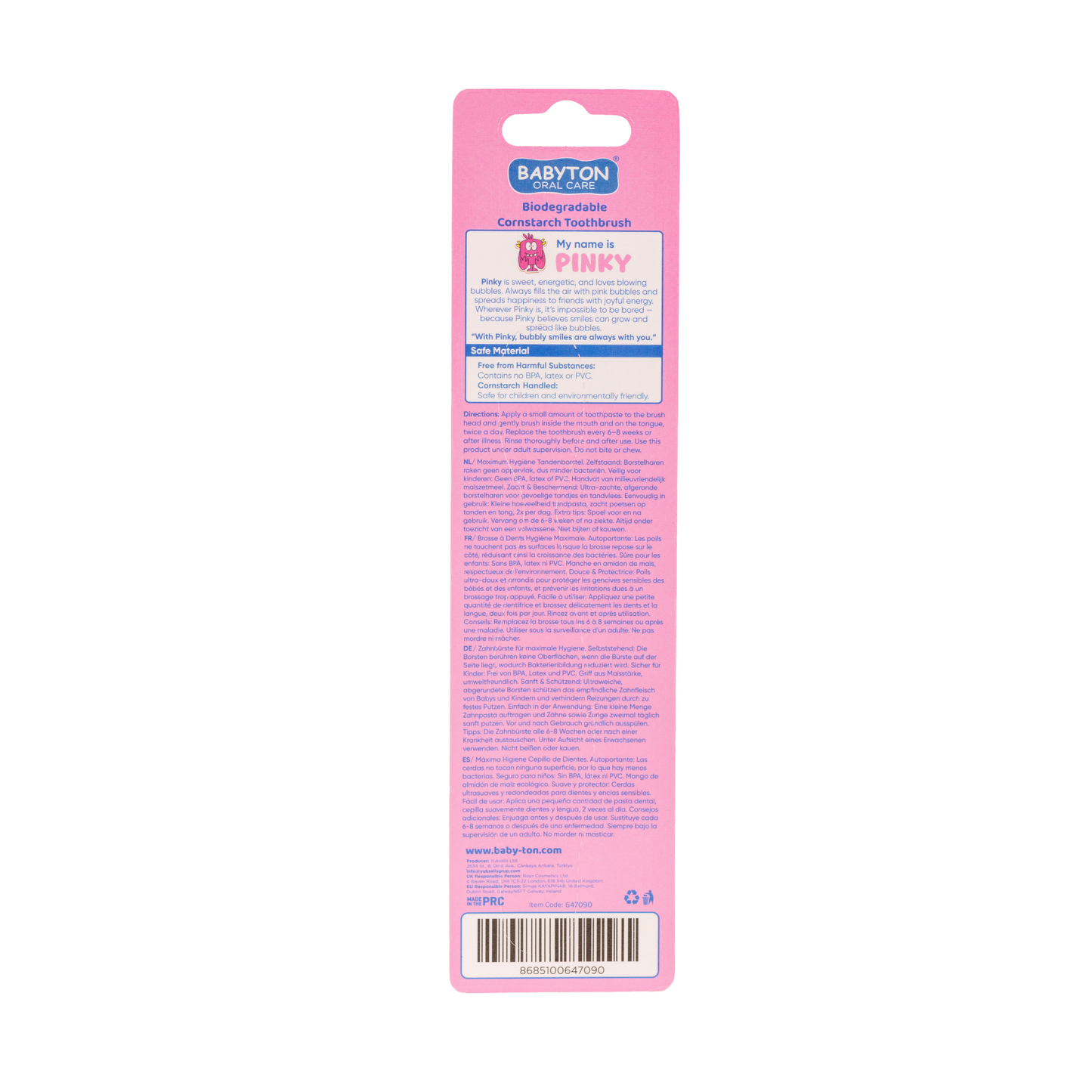 Bio Tandenborstel Zachte Haartjes Pinky