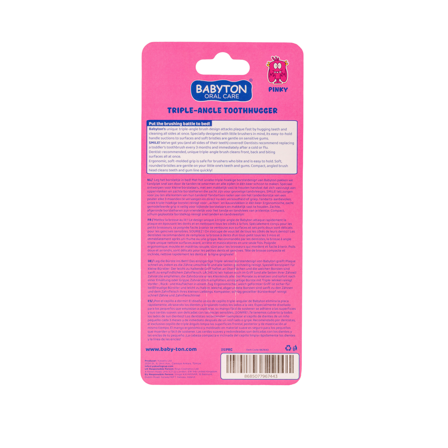 Tandenborstel Toothhugger Pinky