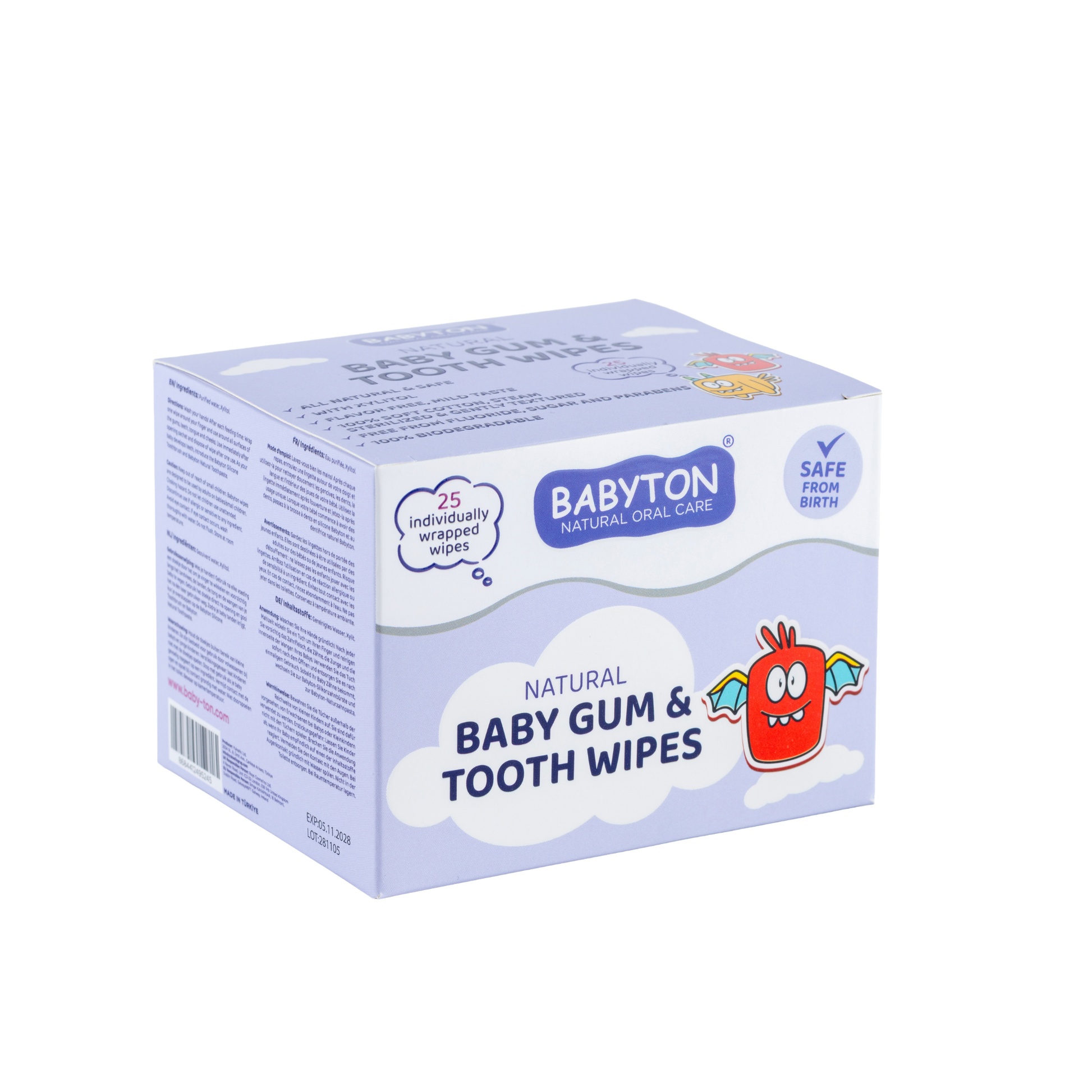 baby gum and  toothwipes xylitol