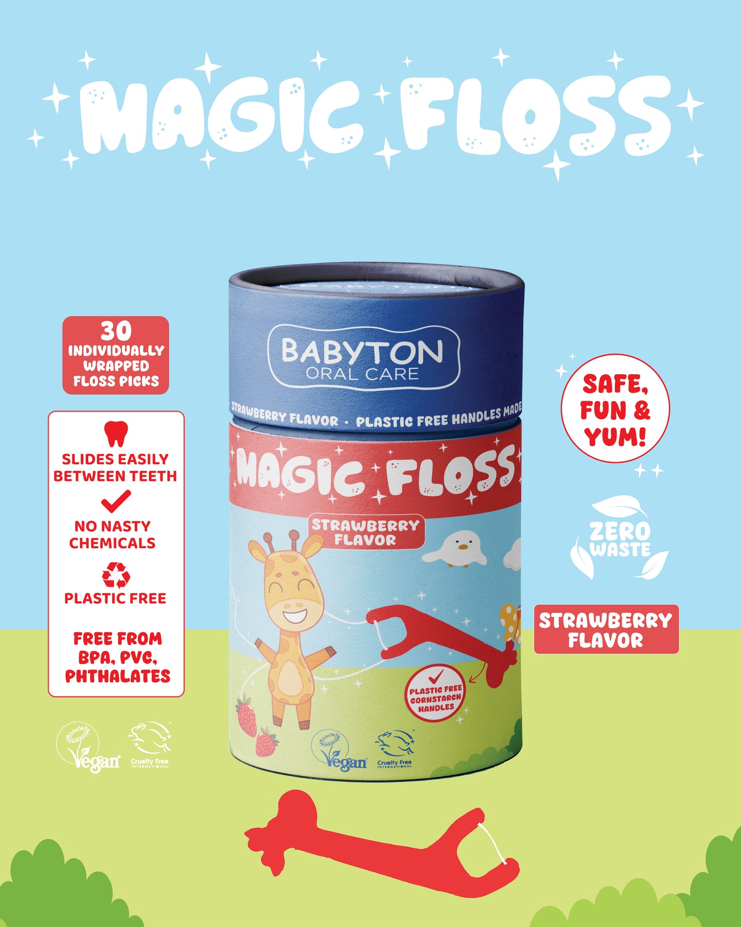magic floss aardbei smaak